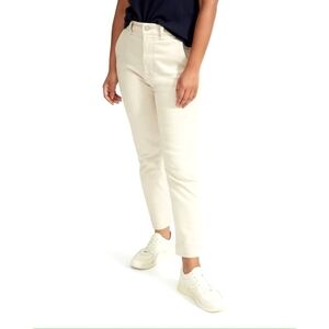 Everlane Pants 4 The Slim Leg Crop Sandstone Beige High Rise Stretch Anke